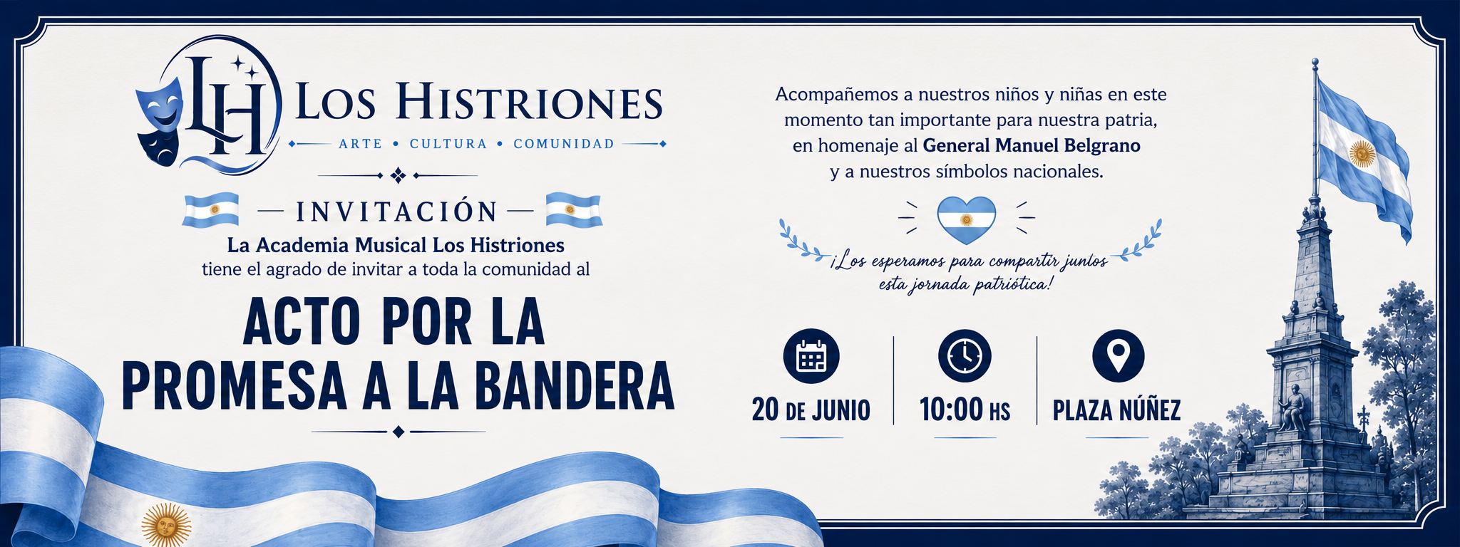 Los Histriones invita a la comunidad a vivir una emotiva Promesa a la Bandera
