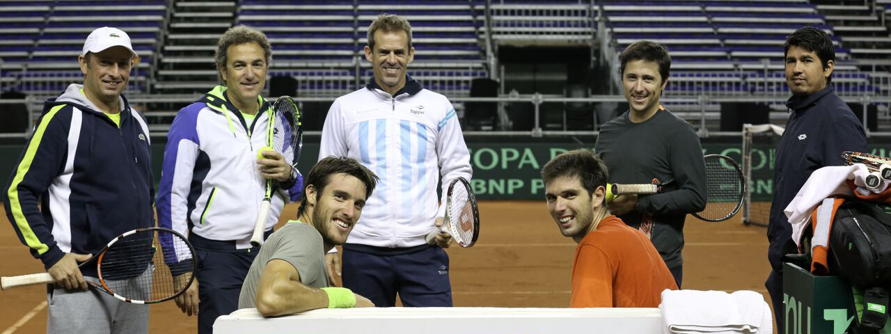 COPA DAVIS: el equipo se entrenÃ³ en TecnÃ³polis, con la presencia de Del Potro