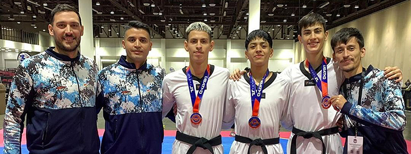 TAEKWONDO: Cinco medallas se tiÃ±eron de celeste y blanco en el US Open G2 2024