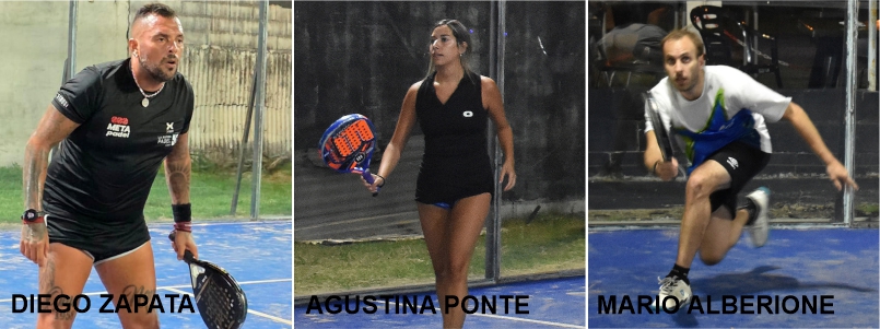 PADEL: Mario Alberione, Diego Zapata y Agustina Ponte, los líderes del Ranking del Circuito Verano 26